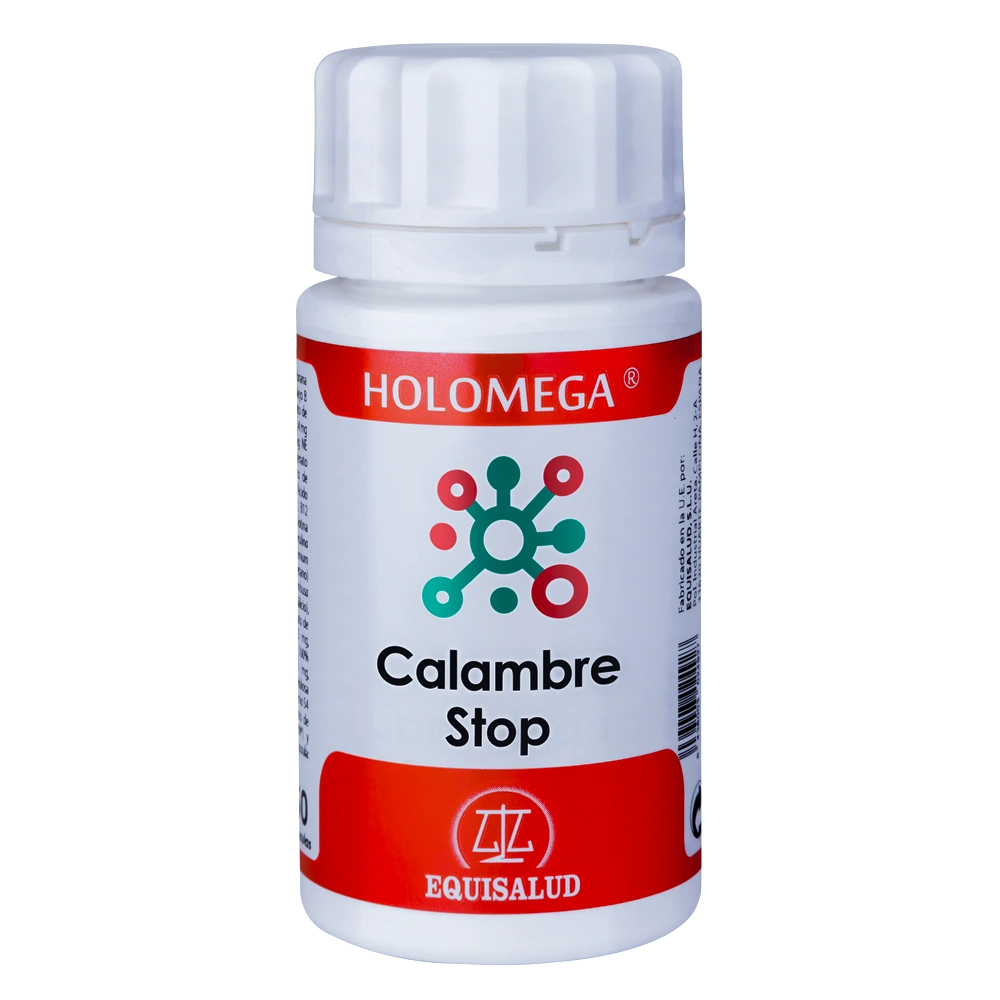 Holomega Calambre Stop de Equisalud, bote de 50 cápsulas