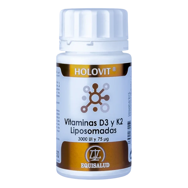 Holovit Vitaminas D3 y K2 Liposomadas 3000 UI y 75 UG Equisalud 50 cap.