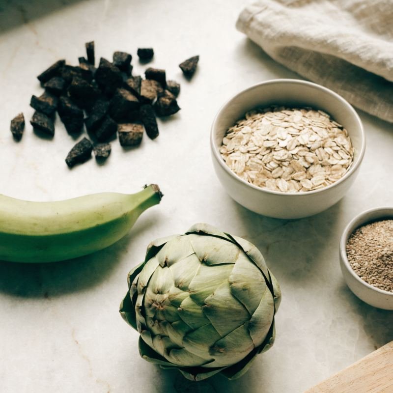 Achicoria, plátano, avena, alcachofa y lino, alimentos con fibra prebiótica